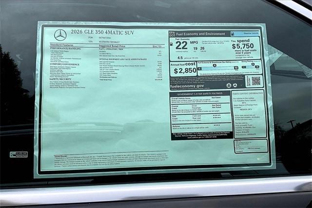 new 2026 Mercedes-Benz GLE 350 car, priced at $69,530