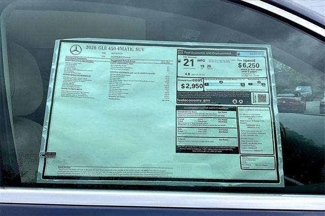 new 2026 Mercedes-Benz GLE 450 car, priced at $81,120