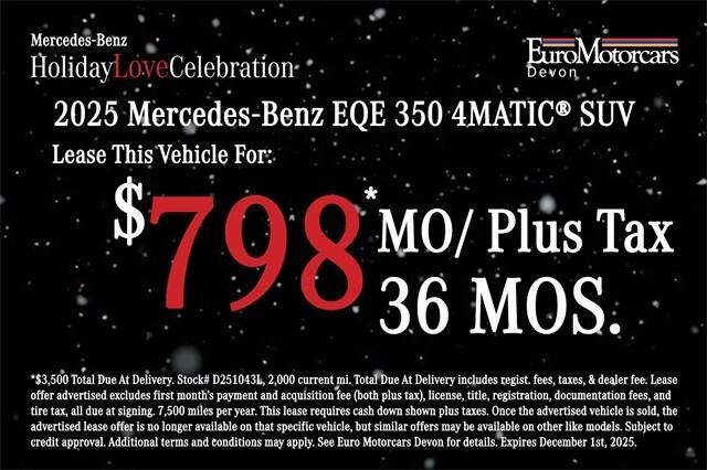 used 2025 Mercedes-Benz EQE 350 car, priced at $65,526