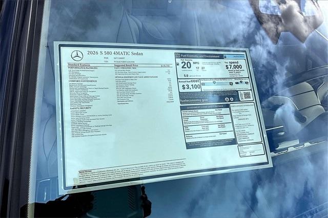 new 2026 Mercedes-Benz S-Class car, priced at $150,135
