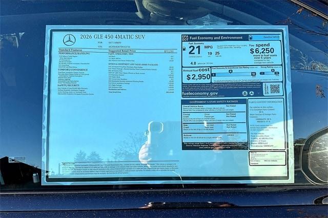new 2026 Mercedes-Benz GLE 450 car, priced at $80,495