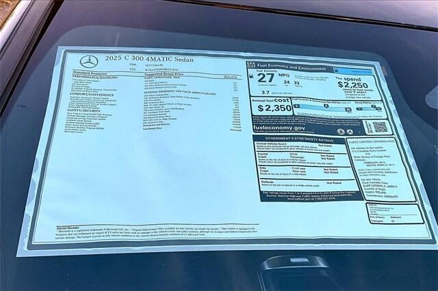 new 2025 Mercedes-Benz C-Class car, priced at $59,915