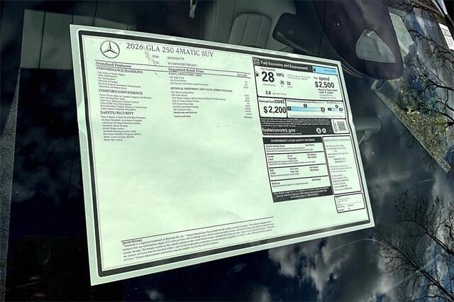 new 2026 Mercedes-Benz GLA 250 car, priced at $49,330