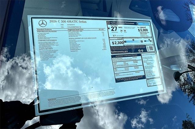 new 2026 Mercedes-Benz C-Class car, priced at $57,895