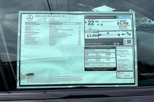new 2026 Mercedes-Benz GLE 350 car, priced at $74,500