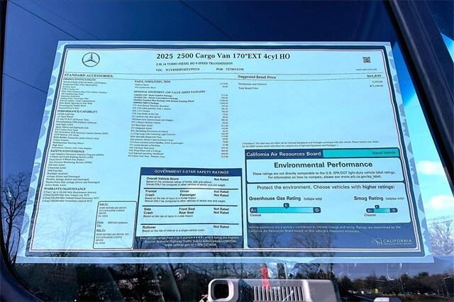 new 2025 Mercedes-Benz Sprinter 2500 car, priced at $75,188