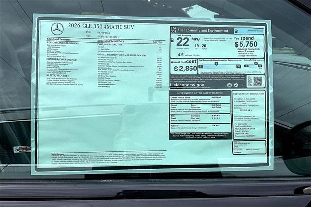 new 2026 Mercedes-Benz GLE 350 car, priced at $74,500