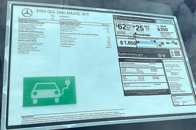 new 2026 Mercedes-Benz GLC 350e car, priced at $66,835