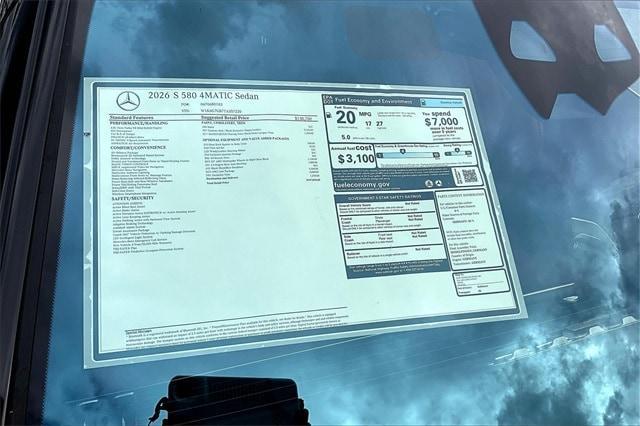 new 2026 Mercedes-Benz S-Class car, priced at $147,095