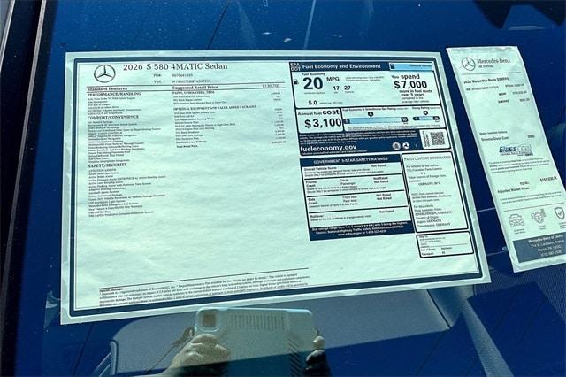 new 2026 Mercedes-Benz S-Class car, priced at $150,035