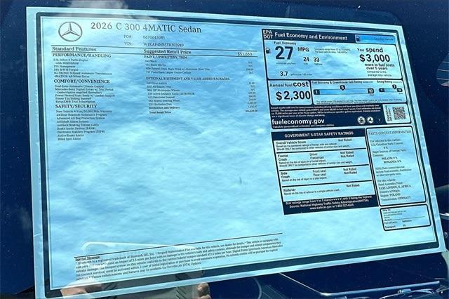 new 2026 Mercedes-Benz C-Class car, priced at $56,835