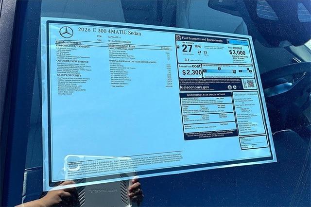 new 2026 Mercedes-Benz C-Class car, priced at $60,010