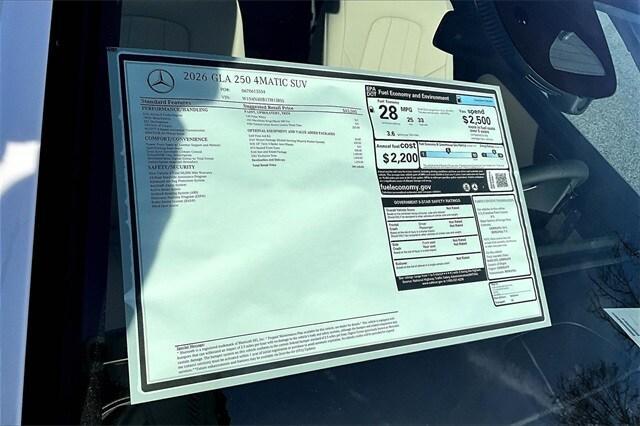 new 2026 Mercedes-Benz GLA 250 car, priced at $49,160