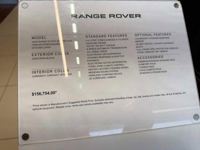 new 2025 Land Rover Range Rover car, priced at $152,655