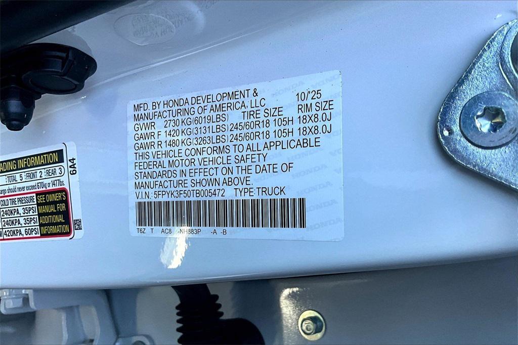 new 2026 Honda Ridgeline car, priced at $45,345