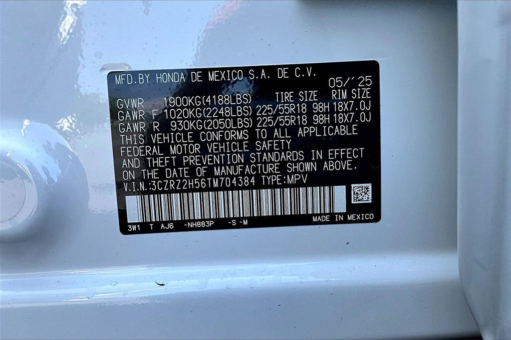 new 2026 Honda HR-V car, priced at $31,350