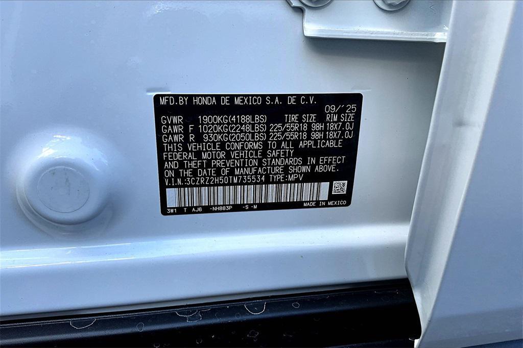 new 2026 Honda HR-V car, priced at $31,405