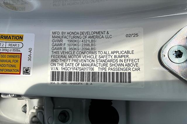 new 2025 Honda Accord car, priced at $32,165