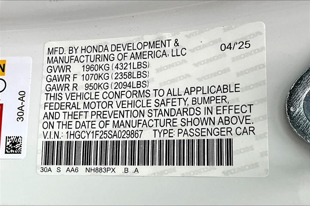 new 2025 Honda Accord car, priced at $29,900