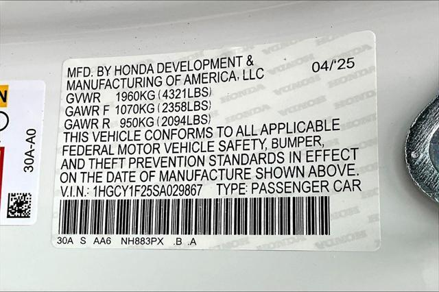 new 2025 Honda Accord car, priced at $29,900