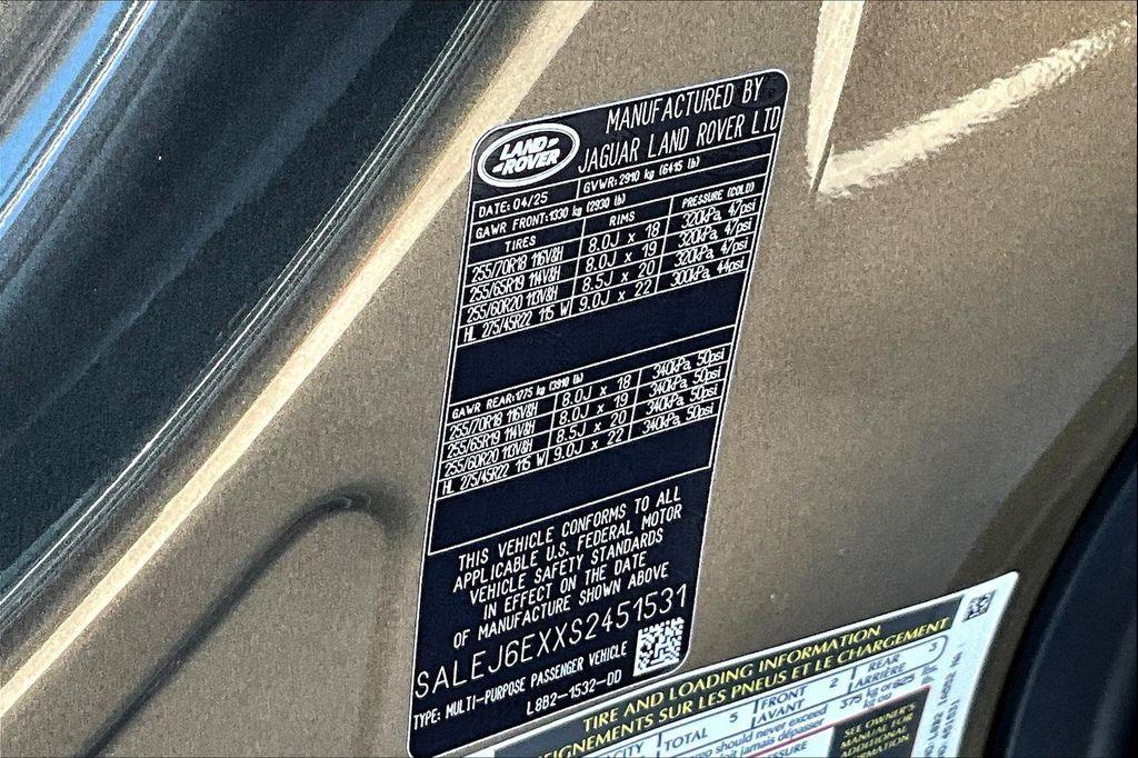 new 2025 Land Rover Defender car, priced at $73,790