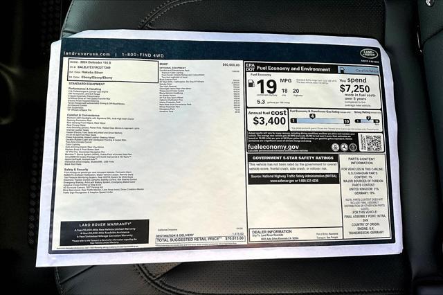 new 2024 Land Rover Defender car, priced at $73,603