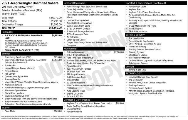 used 2021 Jeep Wrangler Unlimited car, priced at $28,497