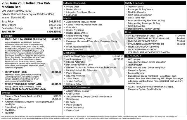 new 2026 Ram 2500 car, priced at $95,640