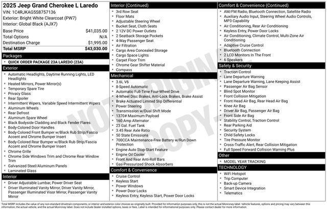 new 2025 Jeep Grand Cherokee L car, priced at $32,729