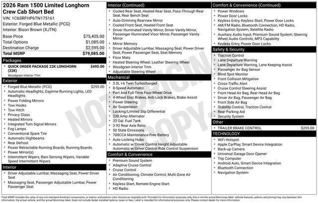 new 2026 Ram 1500 car, priced at $71,585