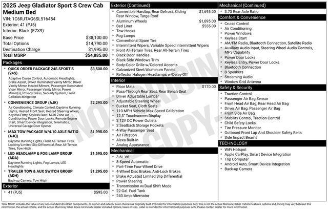 new 2025 Jeep Gladiator car, priced at $43,030