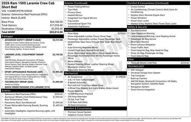 new 2026 Ram 1500 car, priced at $73,759