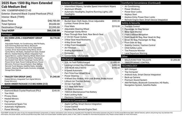 used 2025 Ram 1500 car, priced at $49,497