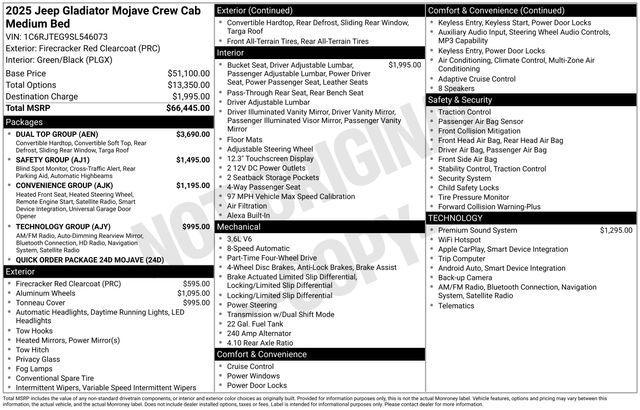 new 2025 Jeep Gladiator car, priced at $56,644