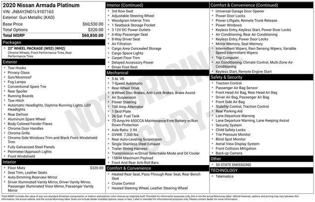 used 2020 Nissan Armada car