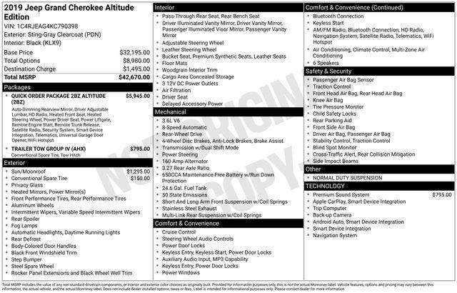 used 2019 Jeep Grand Cherokee car