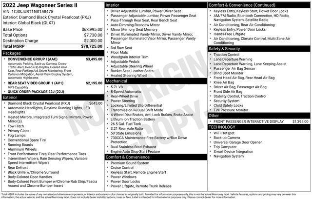 used 2022 Jeep Wagoneer car, priced at $37,497