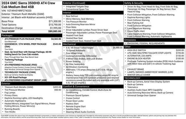 used 2024 GMC Sierra 3500 car, priced at $72,895