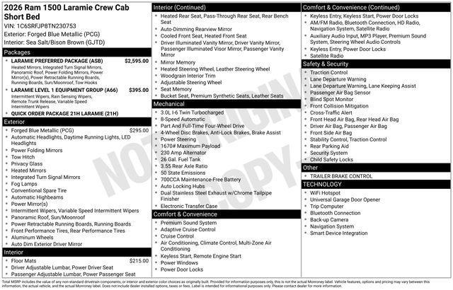 new 2026 Ram 1500 car, priced at $63,825
