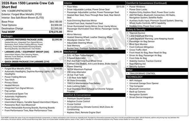 new 2026 Ram 1500 car, priced at $59,825