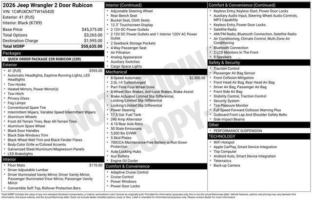 new 2026 Jeep Wrangler car, priced at $44,025