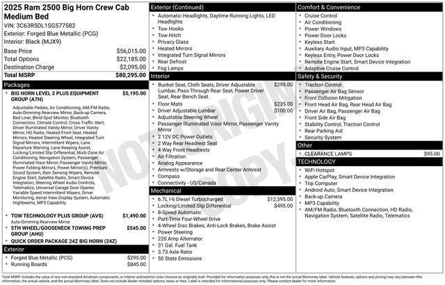 new 2025 Ram 2500 car, priced at $68,404