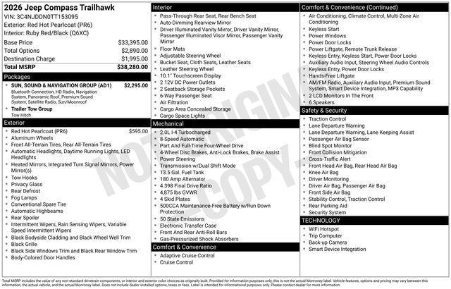 new 2026 Jeep Compass car, priced at $30,780