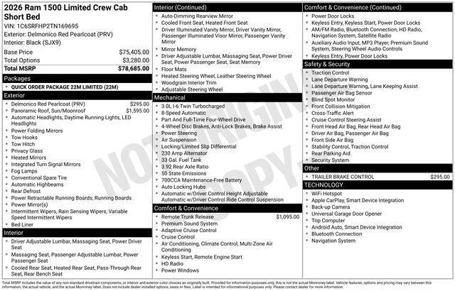 new 2026 Ram 1500 car, priced at $68,379