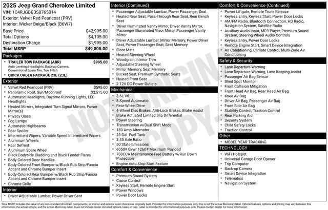 new 2025 Jeep Grand Cherokee car, priced at $36,755