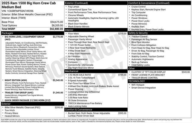 new 2025 Ram 1500 car, priced at $49,846