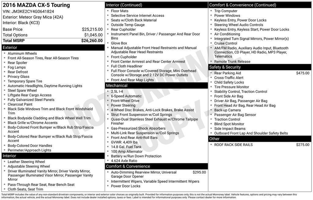 used 2016 Mazda CX-5 car, priced at $14,000