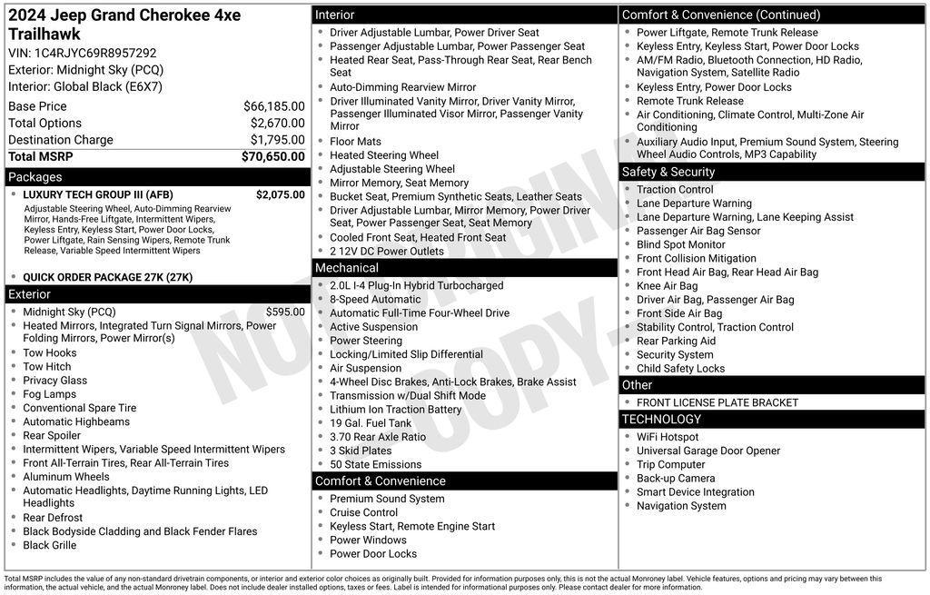 new 2024 Jeep Grand Cherokee 4xe car, priced at $56,020