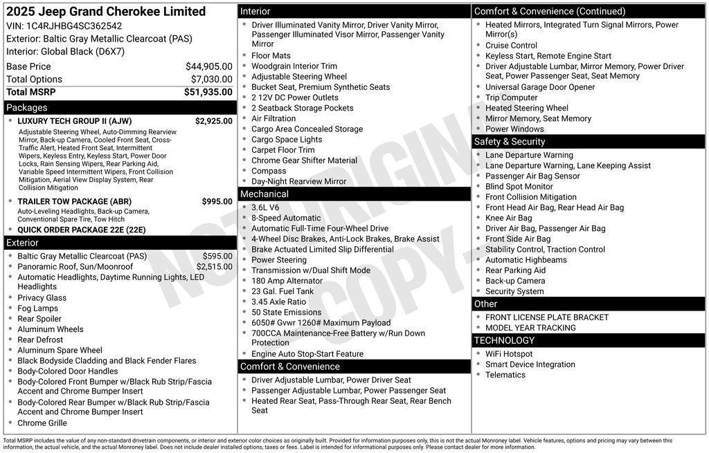 new 2025 Jeep Grand Cherokee car, priced at $46,905