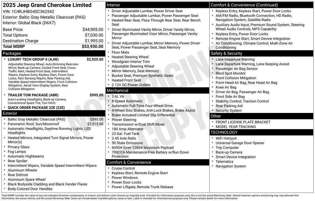 new 2025 Jeep Grand Cherokee car, priced at $46,405